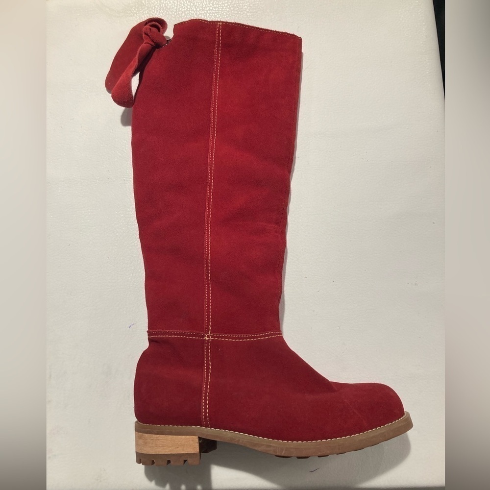 BIOTIME Sz 10 Premium Suede Shearling Lined Removable Insole Rubber Sole Boots